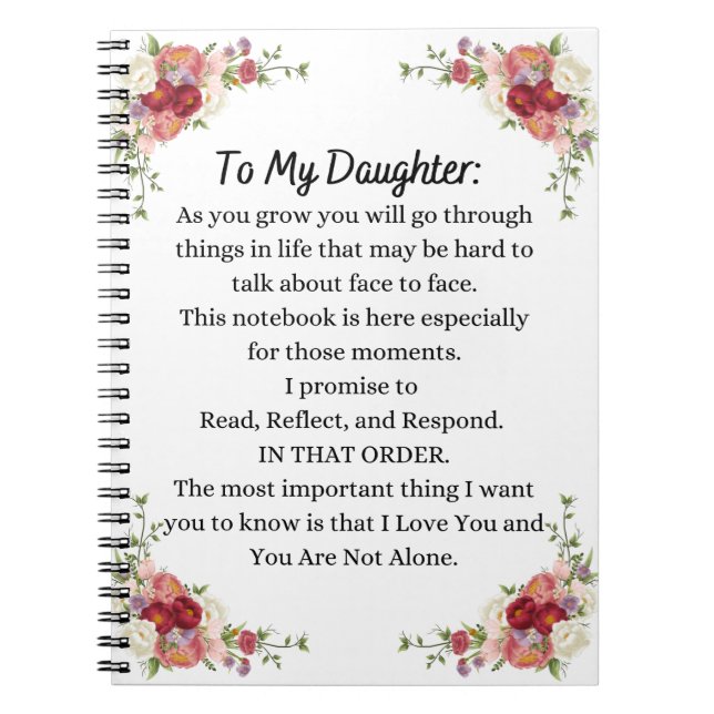 To My Daughter Notebook (Front)