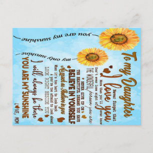 To my daughter   Special letter to my daughter Postcard