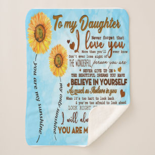 To my daughter   Special letter to my daughter Sherpa Blanket
