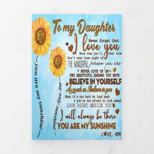 To my daughter   Special letter to my daughter Tri-Fold Announcement