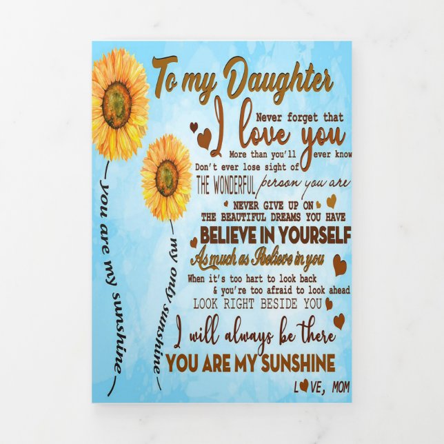 To my daughter | Special letter to my daughter Tri-Fold Announcement (Cover)