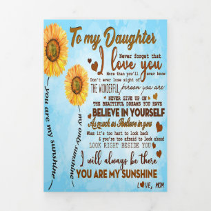 To my daughter   Special letter to my daughter Tri-Fold Announcement