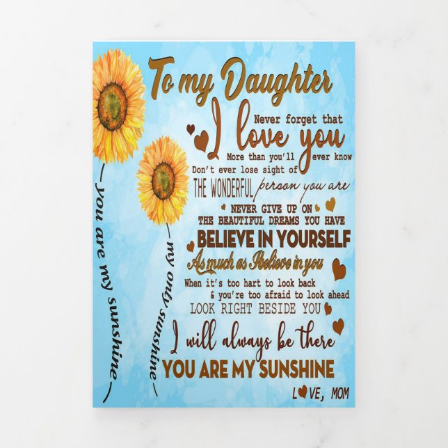 To my daughter | Special letter to my daughter Tri-Fold Announcement (Cover)