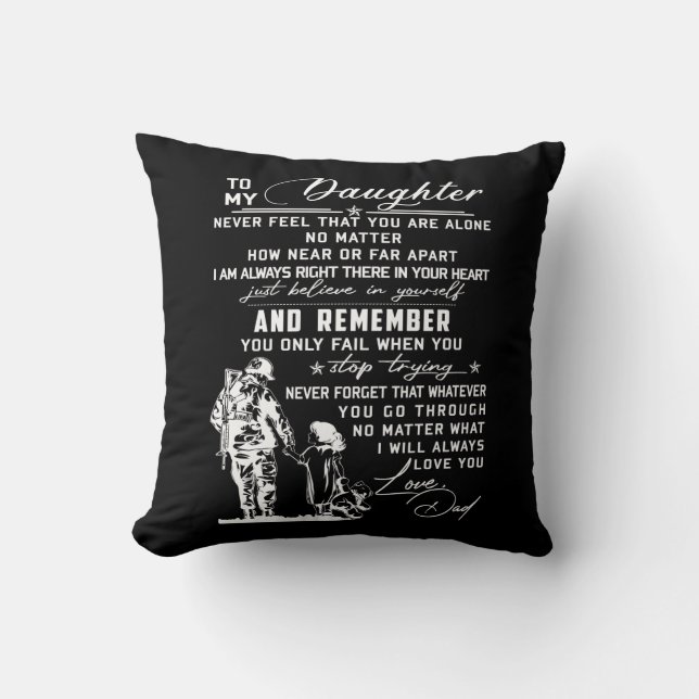 To My Daughter Throw Pillow (Front)