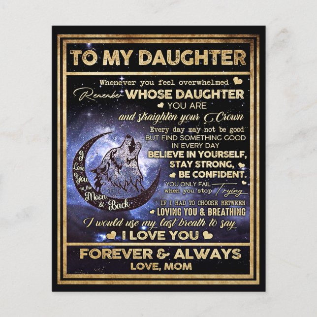 To My Daughter Wolf Birthday Gift, Funny Gift Flyer (Front)
