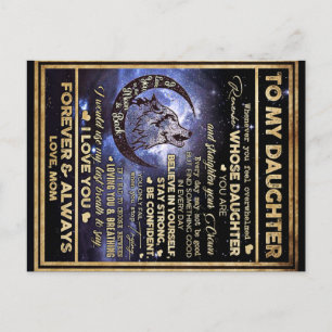 To My Daughter Wolf Birthday Gift, Funny Gift Postcard