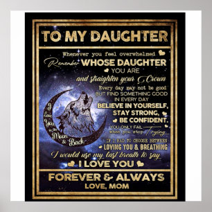 To My Daughter Wolf Birthday Gift, Funny Gift Poster
