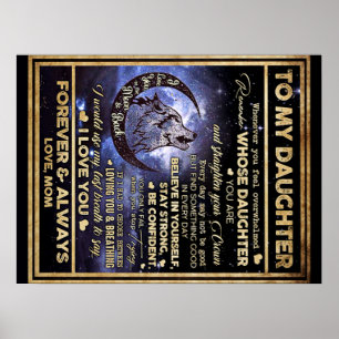 To My Daughter Wolf Birthday Gift, Funny Gift Poster