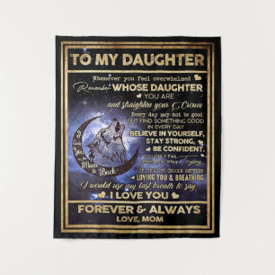 To My Daughter Wolf Birthday Gift, Funny Gift Tapestry