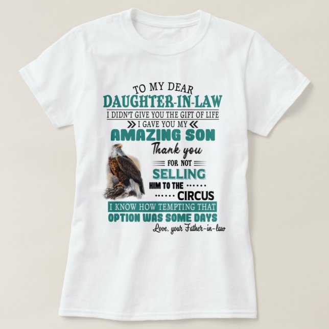To my dear daughter in law shirt (Design Front)