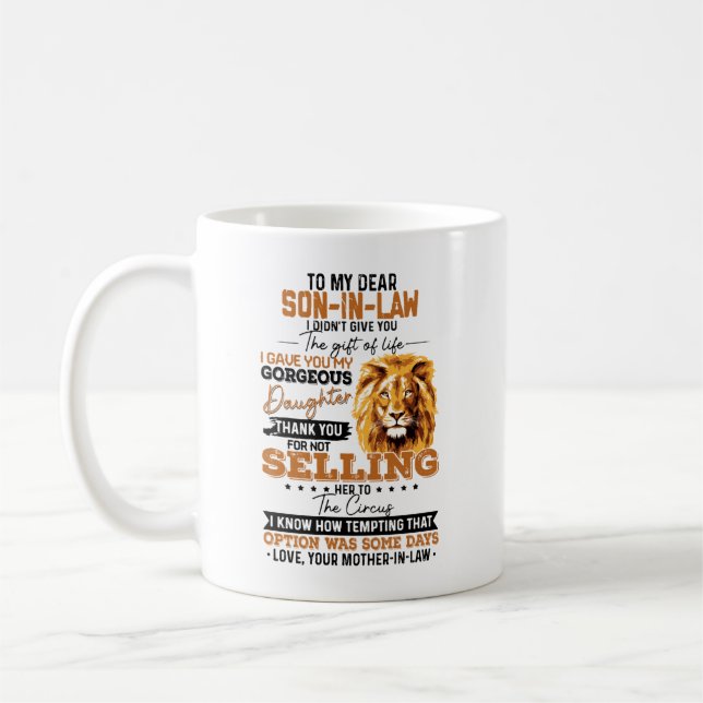 To my dear son in law coffee mug (Left)