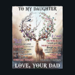 To My Deer Daughter Gift, Daughter Birthday Gift Fleece Blanket<br><div class="desc">To My Deer Daughter Gift,  Daughter Birthday Gift</div>