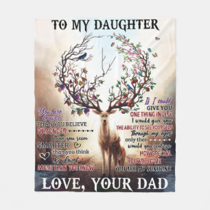 To My Deer Daughter Gift, Daughter Birthday Gift Fleece Blanket