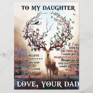 To My Deer Daughter Gift, Daughter Birthday Gift Menu