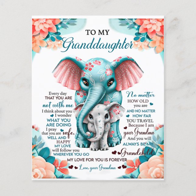 To My Elephant Daughter Gift, Daughter Birthday Flyer (Front)