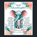 To My Elephant Daughter Gift, Daughter Birthday Poster<br><div class="desc">To My Elephant Daughter Gift,  Daughter Birthday</div>