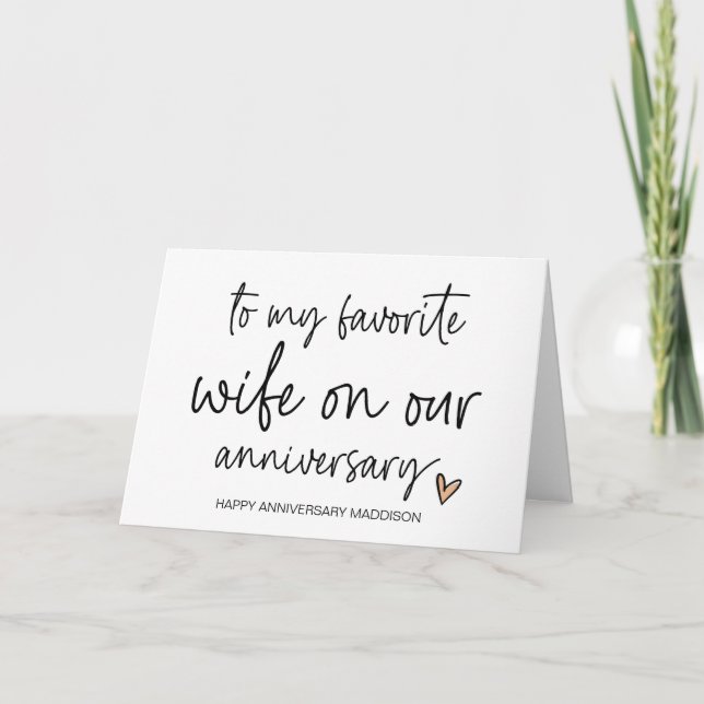 To My Favorite Wife Our Anniversary From Husband Card (Front)