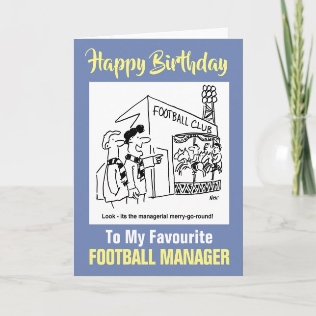 To My Favourite Football Manager - Happy Birthday Card (Front)