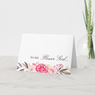 To My Flower Girl, Thank You, Wedding Party Thank You Card