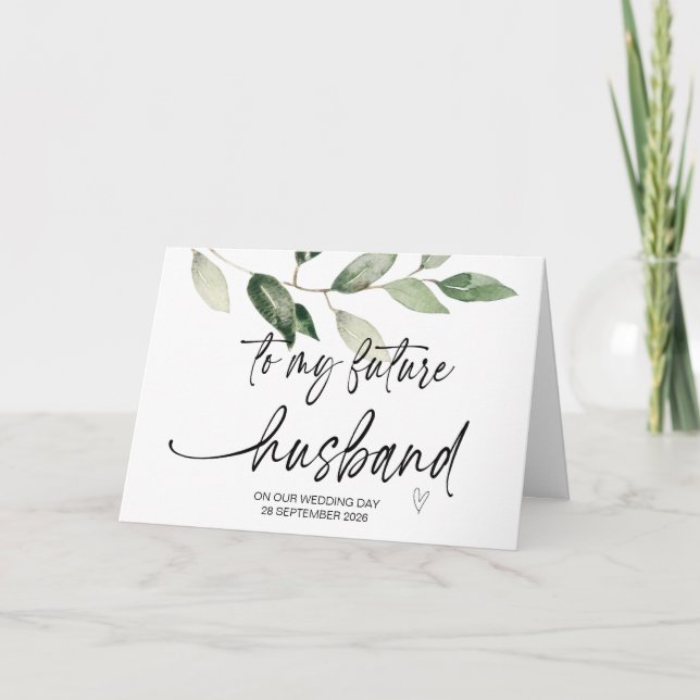 To My Future Husband From Bride on Wedding Day Card (Front)