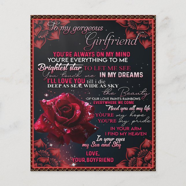 To My Girlfriend Birthday Gift, Couple Love Gift Flyer (Front)