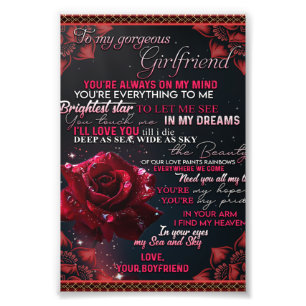 To My Girlfriend Birthday Gift, Couple Love Gift Photo Print