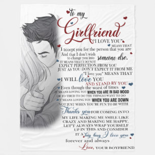 To My Girlfriends with big hug i love you  Fleece Blanket