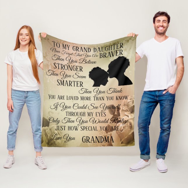 To My Grand Daughter From Grand Ma Fleece Blanket (In Situ)