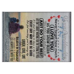 To My Granddaughter, Baby Girl Birthday Gift Idea Cutting Board