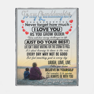 To My Granddaughter, Baby Girl Birthday Gift Idea Fleece Blanket