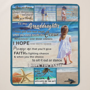 To My Granddaughter Beach And Sea My Sunshine Sherpa Blanket