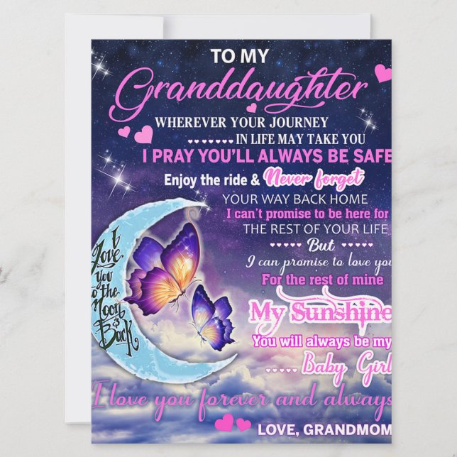 To My Granddaughter Butterflies Birthday Gift Idea (Front)