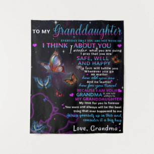 To My Granddaughter Butterflies Birthday Gift Idea Tapestry