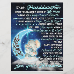 To My Granddaughter Elephant Birthday Gift Idea Menu