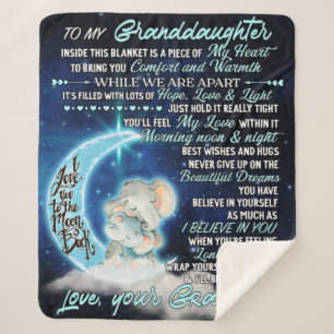 To My Granddaughter Elephant Birthday Gift Idea Sherpa Blanket