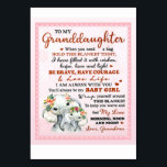 To My Granddaughter Elephant Birthday Gift Idea Table Number<br><div class="desc">To My Granddaughter Elephant Birthday Gift Idea</div>