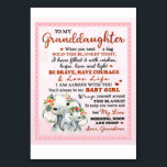 To My Granddaughter Elephant Birthday Gift Idea Table Number<br><div class="desc">To My Granddaughter Elephant Birthday Gift Idea</div>