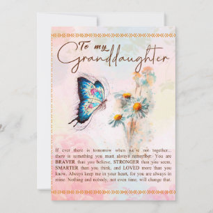 To My Granddaughter Gift,Cute Butterfly Lover Gift Holiday Card