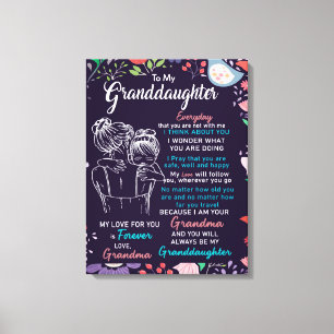 To My Granddaughter Gift From Grandma,Flower Lover Canvas Print
