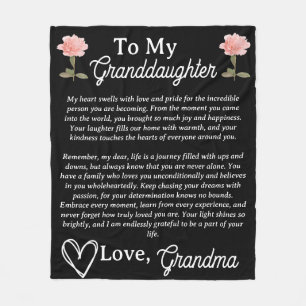 To My Granddaughter Graduation Personalized  Fleece Blanket