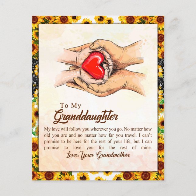 To My Granddaughter Sunflower Gift From Grandma Flyer (Front)