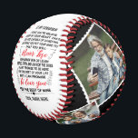 To My Grandson From Grandpa Grandma Custom 4 Photo Baseball<br><div class="desc">To My Grandson I Want You To believe deep in your heart that you are capable of achieving anything you put your mind to and that you will never lose you either win or learn just go forth and aim for the skies I can't promise to be here for the...</div>