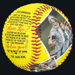 To My Grandson From Grandpa Grandma Custom 4 Photo Softball<br><div class="desc">To My Grandson I Want You To believe deep in your heart that you are capable of achieving anything you put your mind to and that you will never lose you either win or learn just go forth and aim for the skies I can't promise to be here for the...</div>