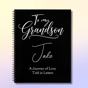 To My Grandson Personalized Black Notebook
