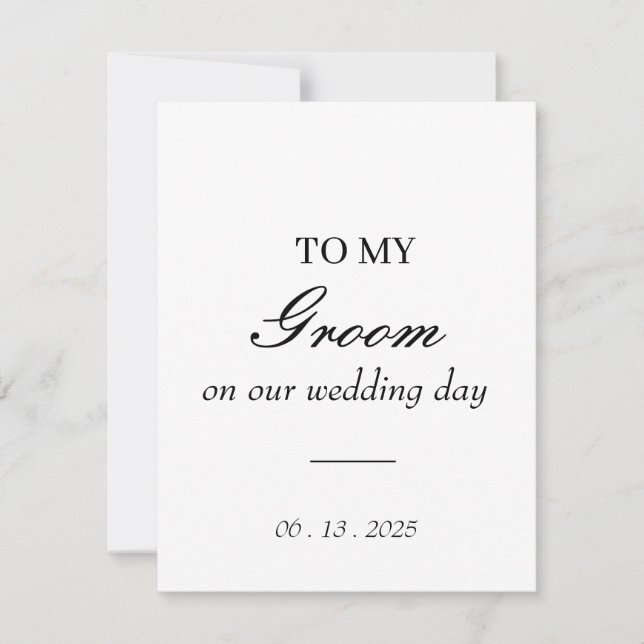 to my groom on our wedding day card / personalized (Front)