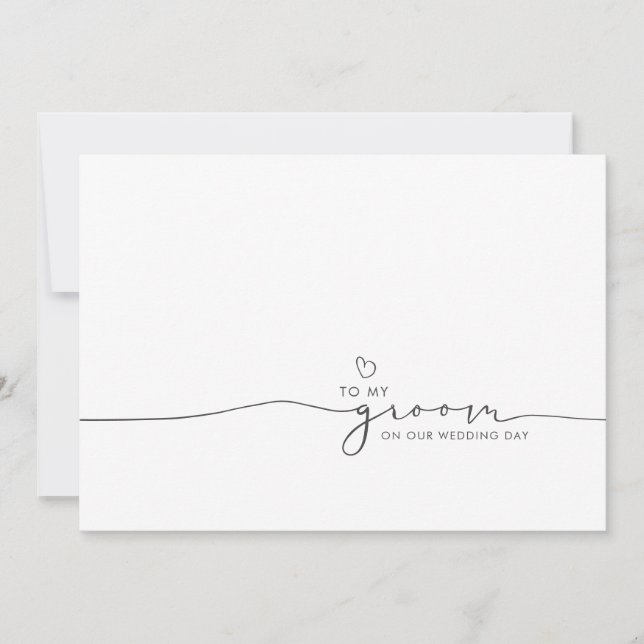 To My Groom On Our Wedding Day Cute Message (Front)