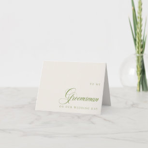 To My Grooms Man My Wedding Day Message Card
