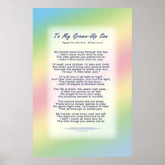 To My Grown-Up Son Poster