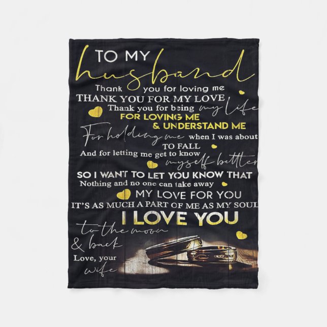 To my Husband | Best Gift For Husband Fleece Blanket (Front)