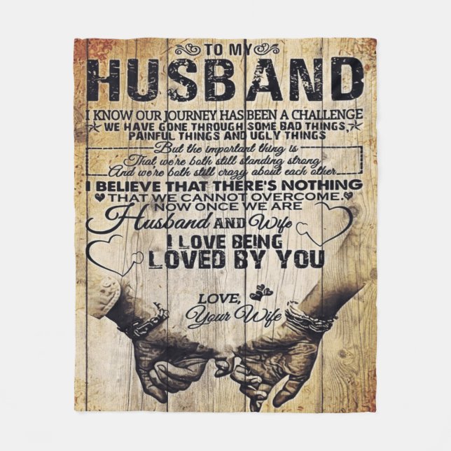 To My Husband | Birthday Gift To Husband | Fleece Blanket (Front)